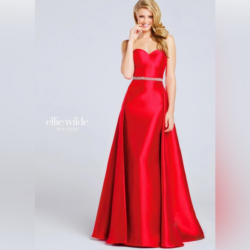 Gorgeous Red Gown by Ellie Wilde worn once.  Perfect condition.